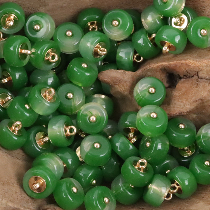 10mm Imitation Jade Resin Buttons for Chinese Qipao Hanfu Shirts - 10pcs