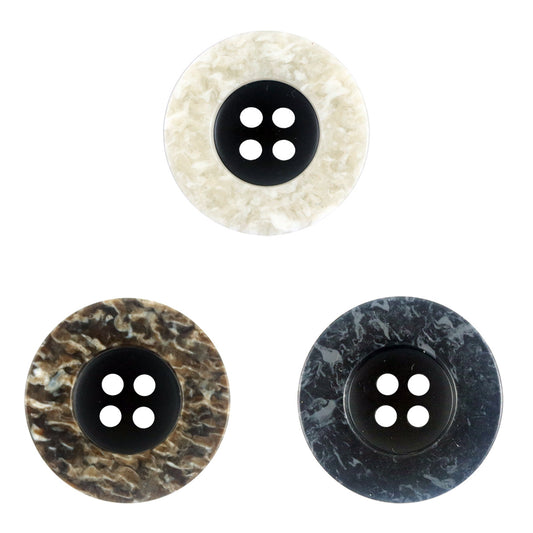 Boutons en résine à 4 trous avec imprimé léopard et large bordure, 20 pièces