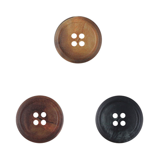 Round 4 Hole Vintage Burnt Yellow Resin Buttons,20PCS