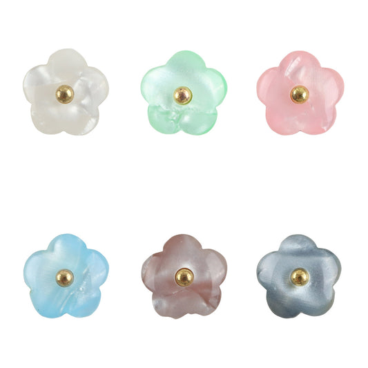 Cute Kids Little Plum Blossom Shank Resin Buttons,20pcs 