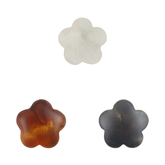 Boutons en résine mate en forme de fleur de prunier de 13 mm pour les poignets de robe d'enfants, 20 pièces