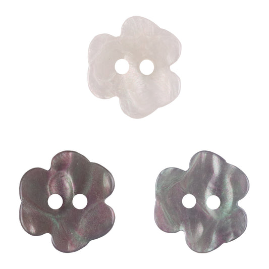 Niedliche kleine Blumen-Zweiloch-Resin-Knöpfe 50er Pack