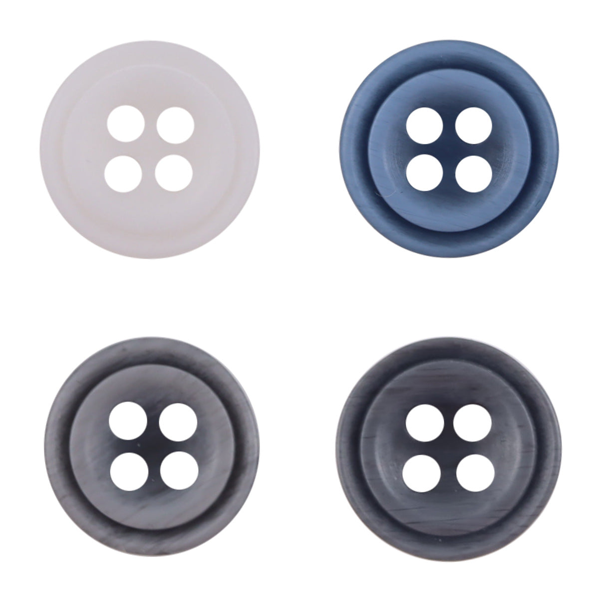 11,5mm Gradient Blue White Round Decorative Resin Buttons,100pcs