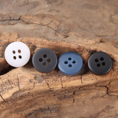 11.5mm Gradient Blue White Round Decorative Resin Buttons,100pcs