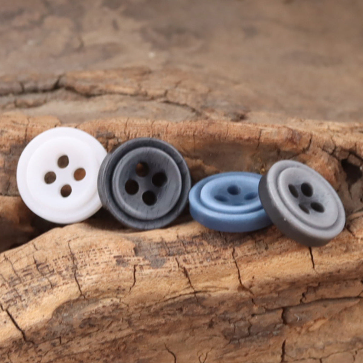 11,5mm Gradient Blue White Round Decorative Resin Buttons,100pcs