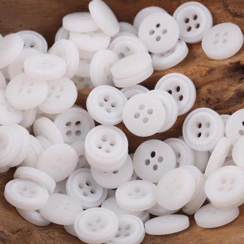 11,5mm Gradient Blue White Round Decorative Resin Buttons,100pcs