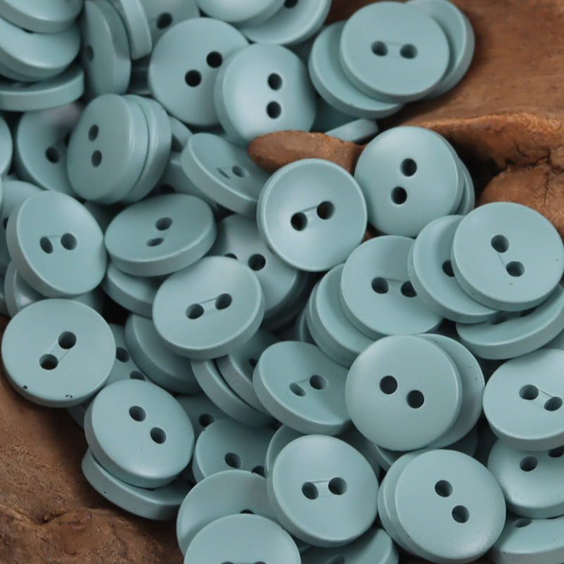 11.5mm Colorful Two-Eyed Resin Buttons for Children's Crafts -50 Pack