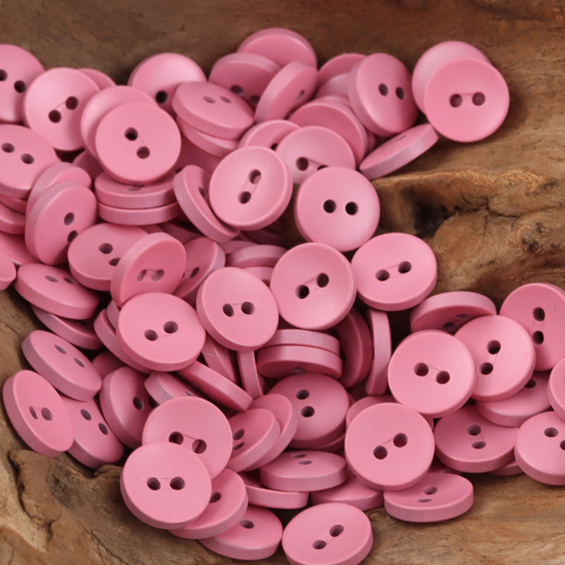 11.5mm Colorful Two-Eyed Resin Buttons for Children's Crafts -50 Pack