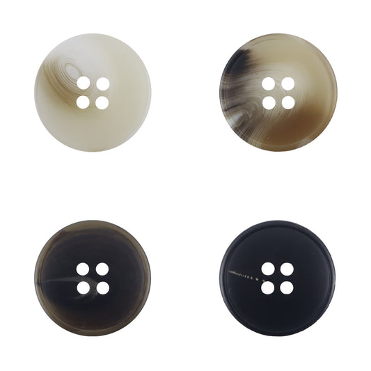 Coffee-Colored Resin Buttons for Windbreakers Coats 20pcs