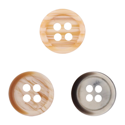 Orange-Yellow Wood Grain Resin Buttons for Children's Cardigans 50pcs