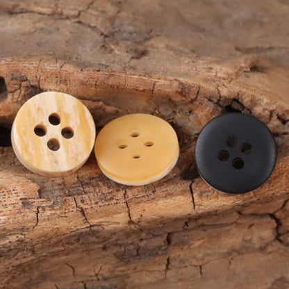 Orange-Yellow Wood Grain Resin Buttons for Children's Cardigans 50pcs