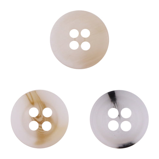 11.5MM Round 4 - Hole Black and White Resin Buttons,50pcs