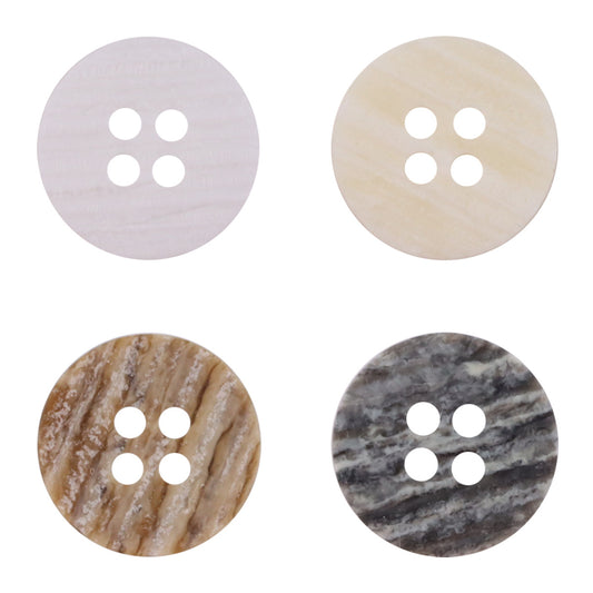 15mm Retro Round Wood Grain Resin Buttons for Coat Shirt 50pcs