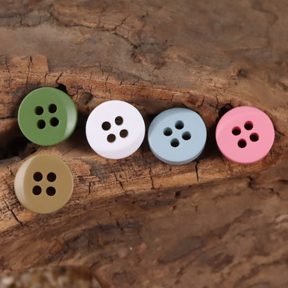 Colorful Semi-Beveled Resin Buttons for Children's Dress Sweater 100 Pack