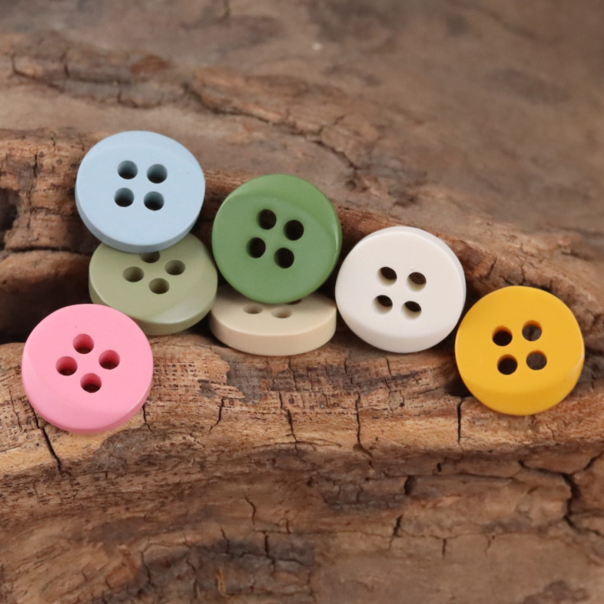 Colorful Semi-Beveled Resin Buttons for Children's Dress Sweater 100 Pack