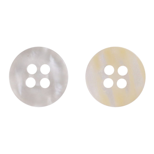 11.5mm Translucent Yellow White Resin Buttons for Children's Shirts 50pcs