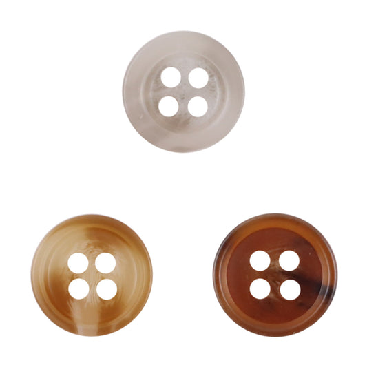 Boutons en résine ronds à quatre trous de 11,5 mm, chemise khaki, pull, 100 pièces