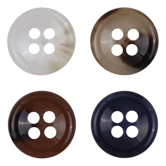 11.5mm Simple Round White Four Hole Resin Shirt Buttons,100pcs