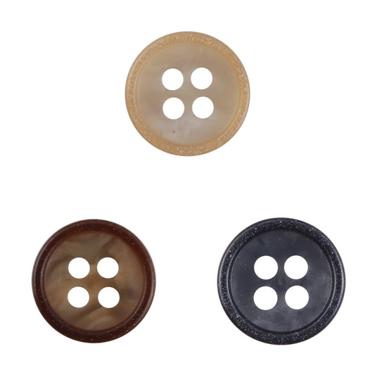 11.5mm Vintage Khaki Resin Buttons for Retro Japanese Style Shirts 100pcs