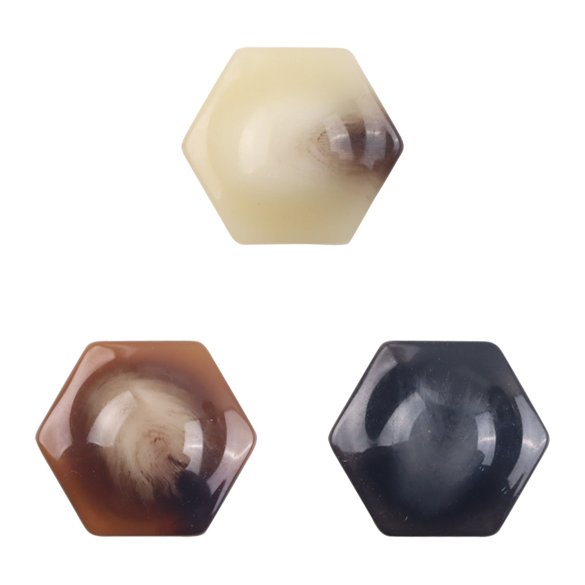 Boutons en résine hexagonaux de 26 mm pour une mode unique, 10 pièces