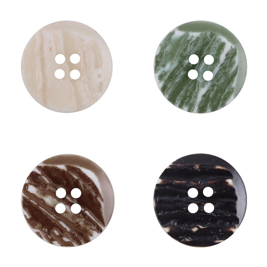 Beveled Wood Grain Resin Buttons for Casual Sweater Cardigans 40pcs