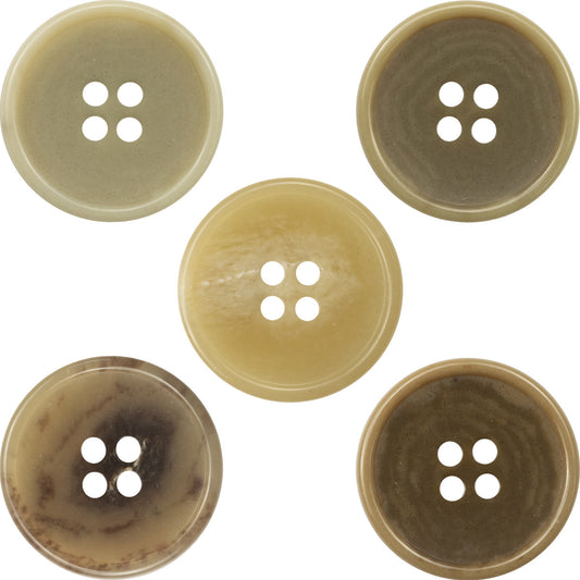 15-25mm Light Yellow Urea Buttons for Linen Casual Pants 30 Pack