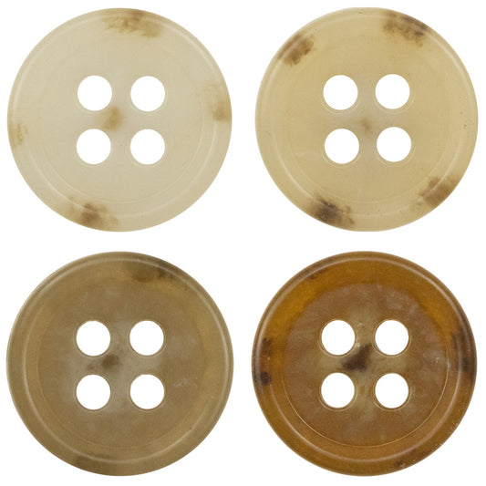 Round Slim-Edged Urea Buttons for Casual Shirts,50pcs