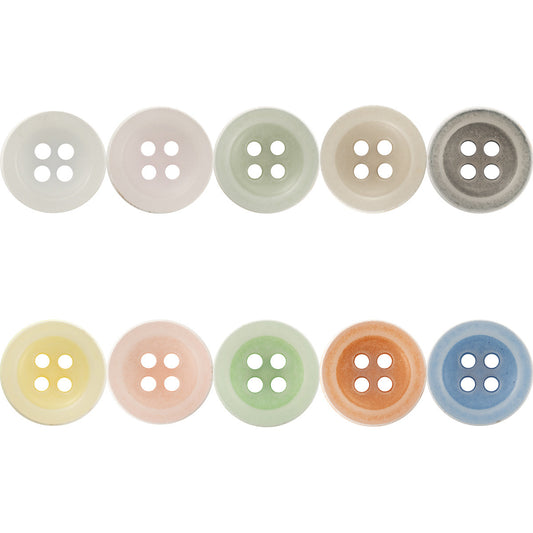 Matte Frosted Urea Buttons Hawaiian Round 20Pcs