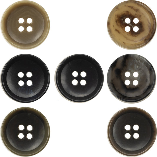 15-25mm Olive Green and Brown Round Eco-Friendly Urea Buttons 10pcs