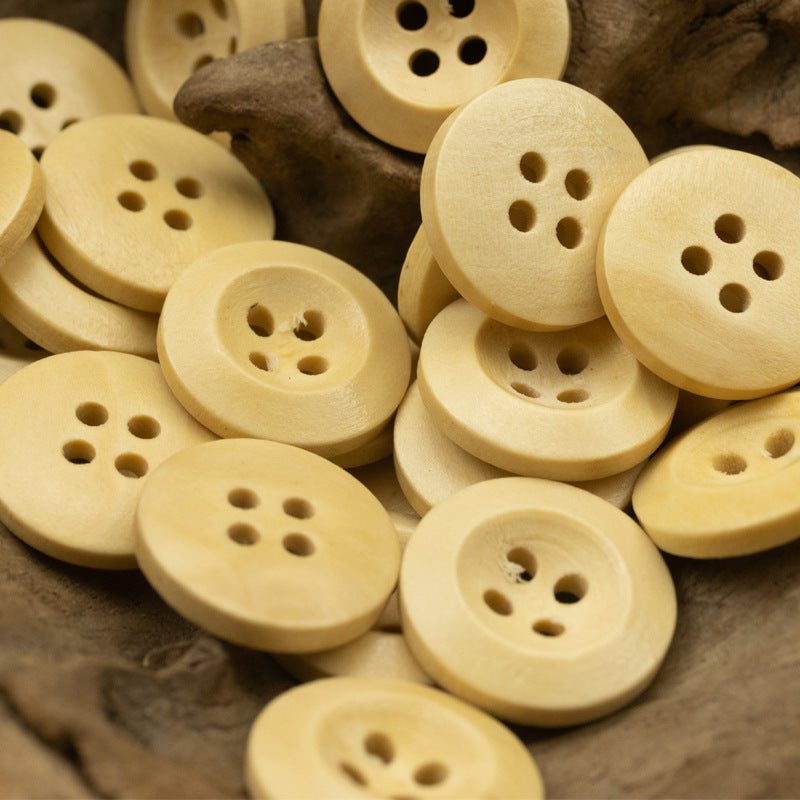 Boutons en bois de poirier premium avec finition laque rouge 100pcs