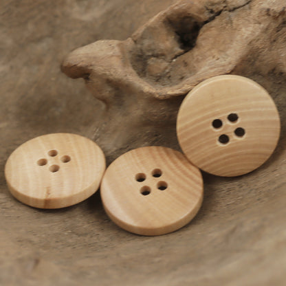 Bowl-Shaped Wooden Buttons for Children's Handmade Knitting 30pcs