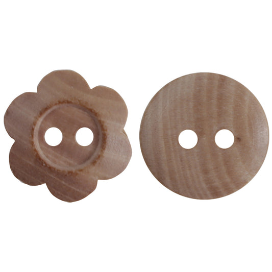 15mm Sunflower Two-Hole Wooden Buttons for Knitted Doll 30pcs