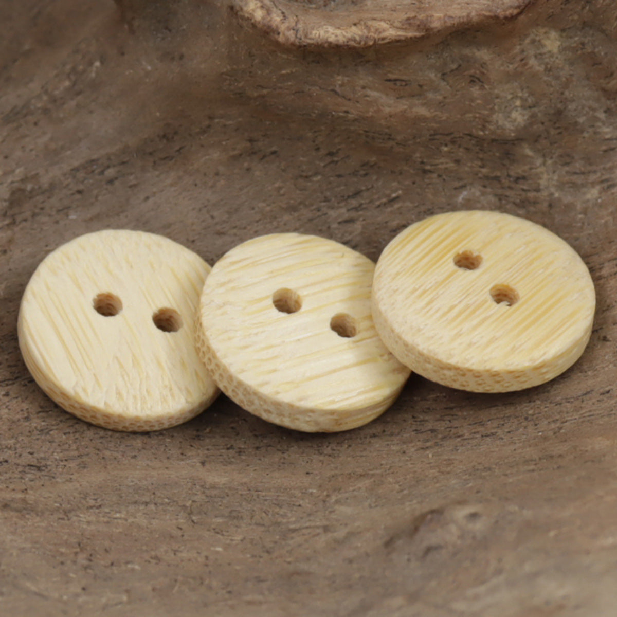 2 Hole Natural Bamboo Buttons for Children's Clothing 30pcs