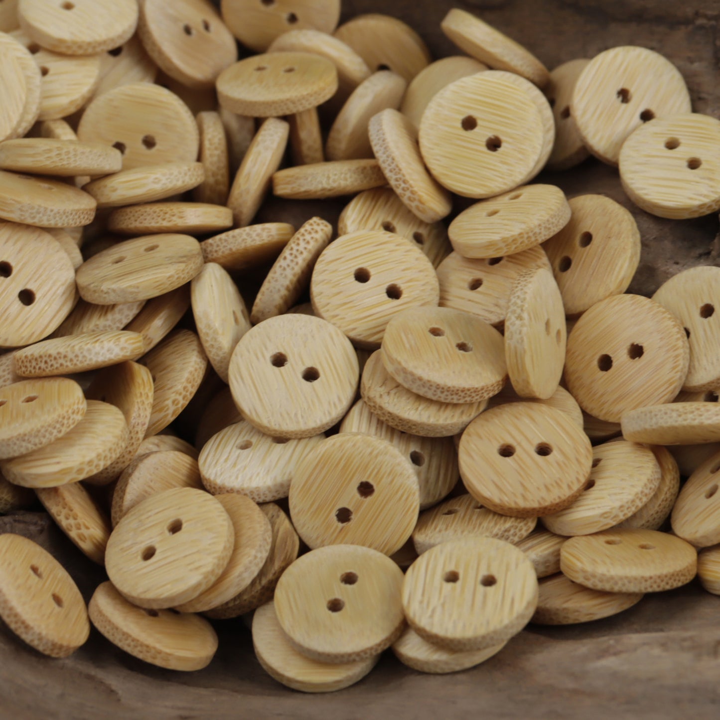 2 Hole Natural Bamboo Buttons for Children's Clothing 30pcs