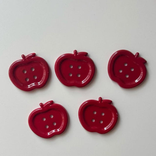 25MM Wine Red Apple 4-Hole Resin Buttons 40pcs