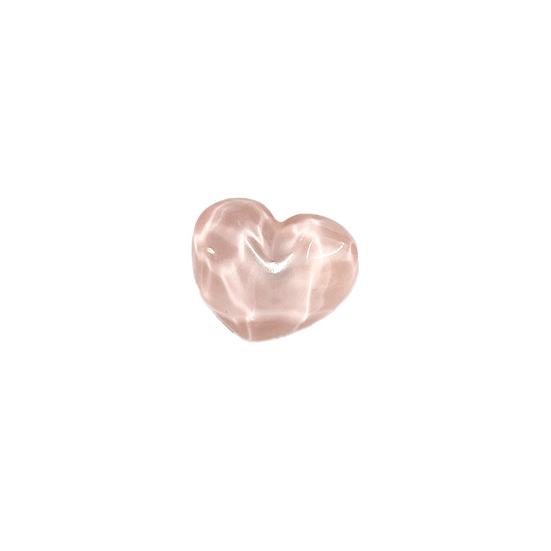 21mm Heart-Shaped Resin Shank Buttons Concavo-Convex Surface for Children's Clothing 48 Pack