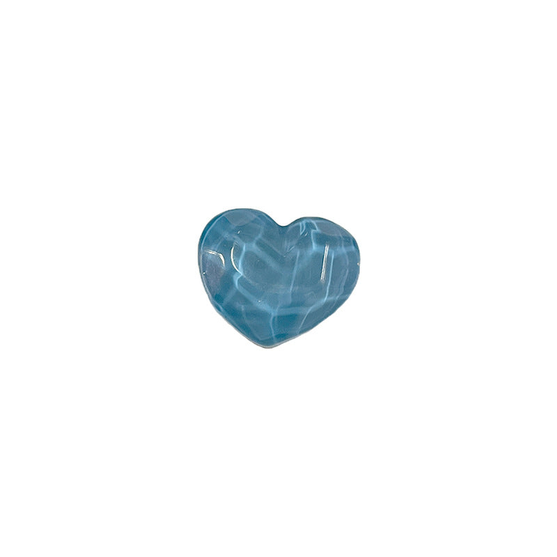 21mm Heart-Shaped Resin Shank Buttons Concavo-Convex Surface for Children's Clothing 48 Pack