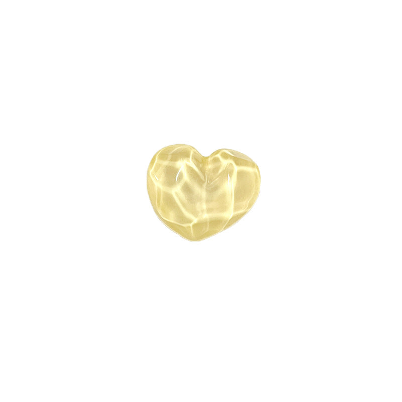 21mm Heart-Shaped Resin Shank Buttons Concavo-Convex Surface for Children's Clothing 48 Pack