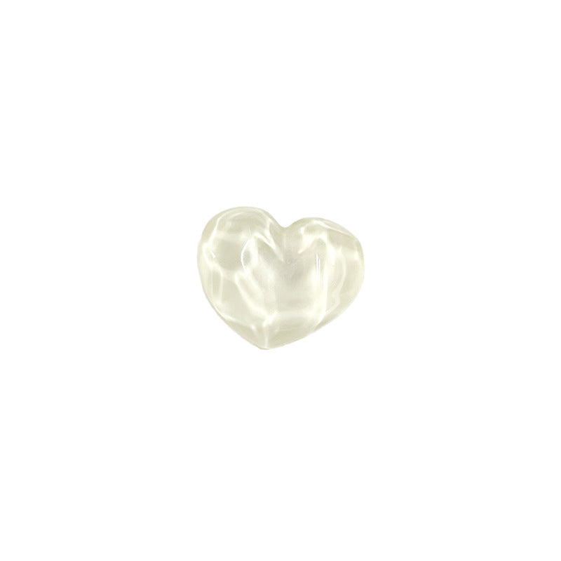 21mm Heart-Shaped Resin Shank Buttons Concavo-Convex Surface for Children's Clothing 48 Pack