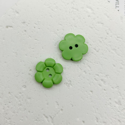 11.5mm Colorful Plastic Flower-Shaped Two-Hole Buttons for Children's Clothing 100PCS