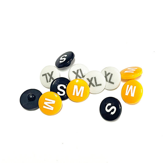 Black White Orange Round Plastic 2in1 Clothing Size Snap Buttons 990 Pack(F-6XL)