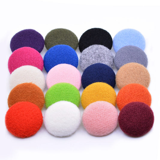 15-38mm 20 Kleur Ronde Fluffy Stofbedekte Knopen voor Damesjassen 200 Verpakking