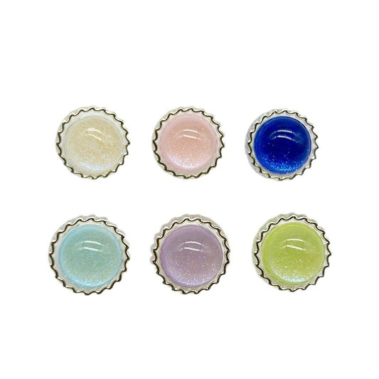 11.5mm Acrylic Sunflower Colorful Glittery Buttons for Shirts Sweaters 60pcs