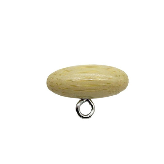 20mm Olive-Shaped Bamboo Buttons with Metal Shanks for Knitted Sweaters 30pcs