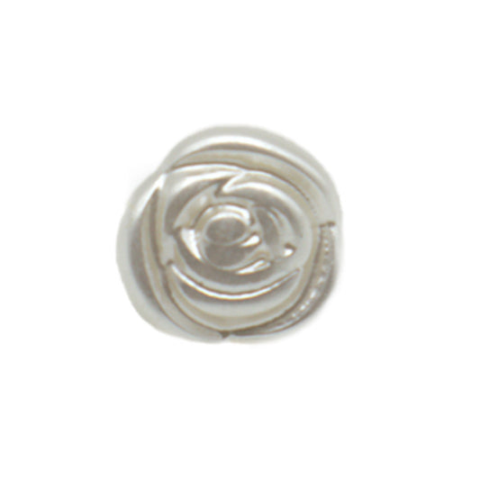 11.5mm White Pearl Rose Plastic Buttons with Metal Shanks 100pcs