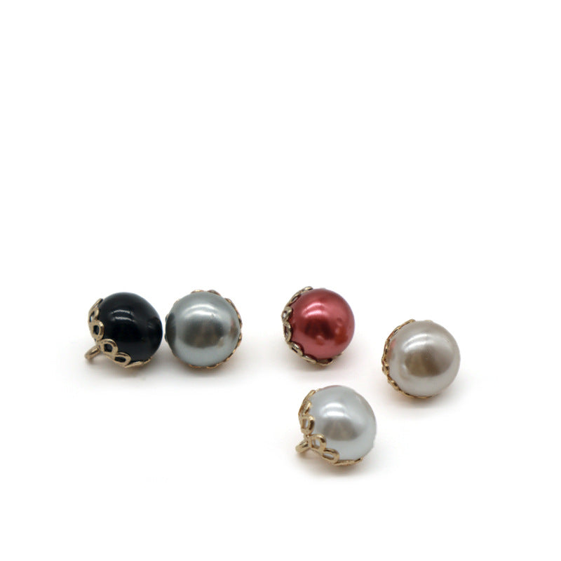 Boutons en perles colorées en métal doré en dentelle de 11,5 mm pour chemise, cardigan, poignet, 100 pièces