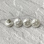 14mm Square Round White Pearl Buttons with Metal Shanks for Women's Shirts 12pcs