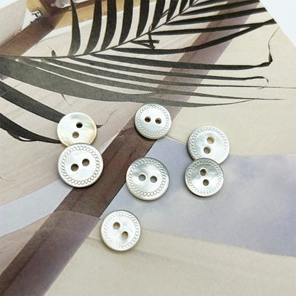 10/11.8mm Two-Hole White Mabe Pearl Shell Buttons for Children's Clothing 30pcs