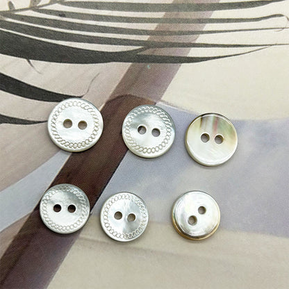 10/11.8mm Two-Hole White Mabe Pearl Shell Buttons for Children's Clothing 30pcs