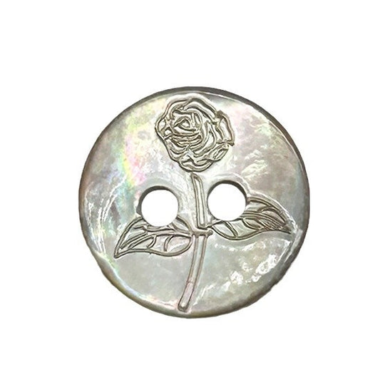 Boutons en coquille marron à motif rose à deux trous de 11,5 mm pour chemises et tricots, 30 pièces